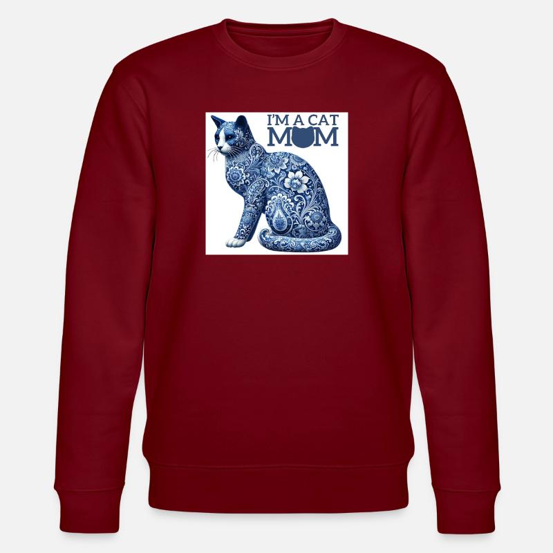 Katze .01 - Stanley/Stella Unisex Bio-Sweatshirt CHANGER  - Burgunderrot