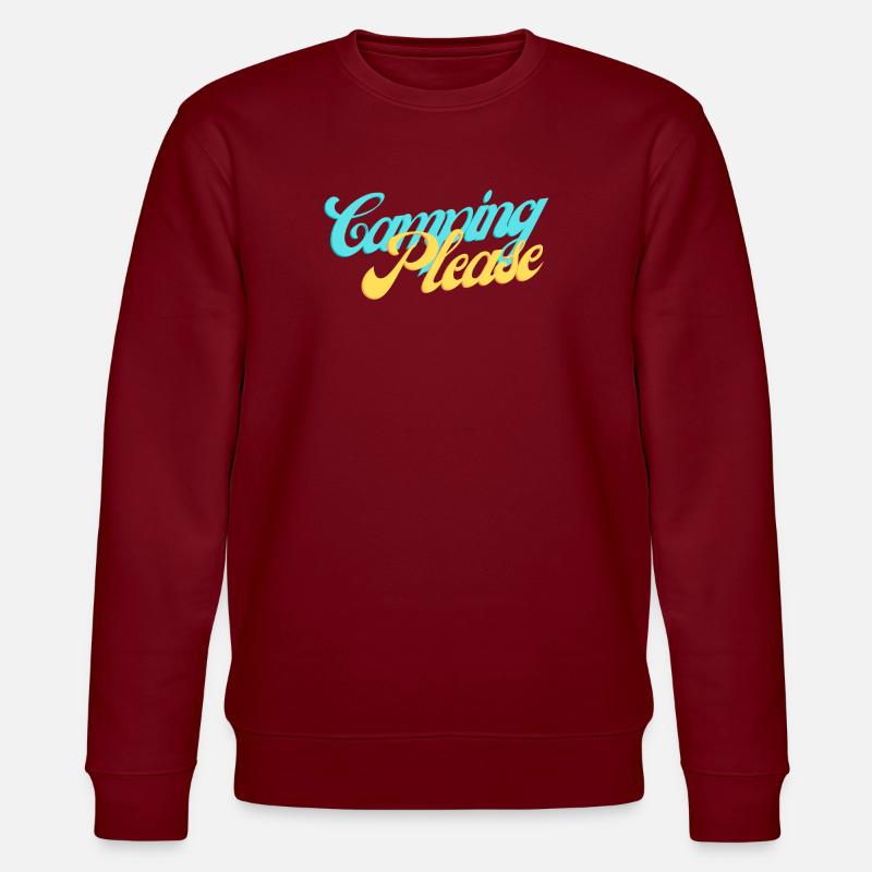 Camping Please Retro Script - Stanley/Stella Unisex Bio-Sweatshirt CHANGER  - Burgunderrot