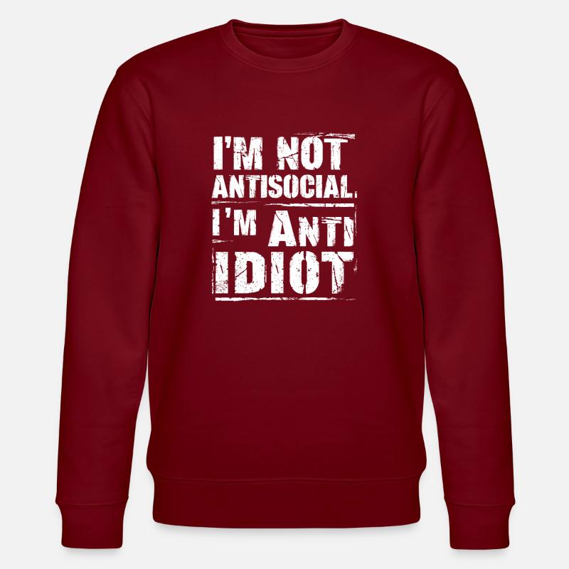 Pas fan des humains - Sweat bio CHANGER Stanley/Stella Unisexe - bordeaux