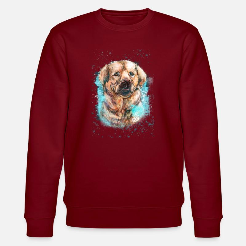 Labrador Hund. - Stanley/Stella Unisex Bio-Sweatshirt CHANGER  - Burgunderrot