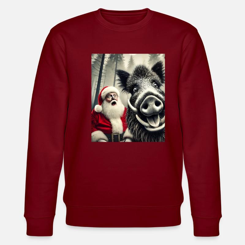 Chats Selfie Père Noël - Sweat bio CHANGER Stanley/Stella Unisexe - bordeaux