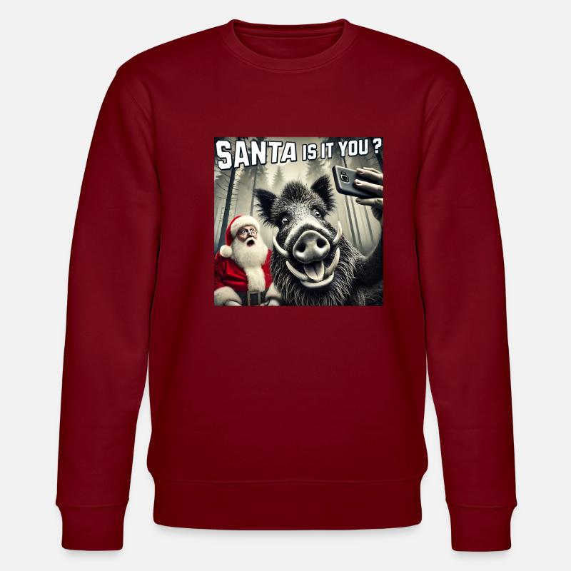 Chats Selfie Père Noël - Sweat bio CHANGER Stanley/Stella Unisexe - bordeaux
