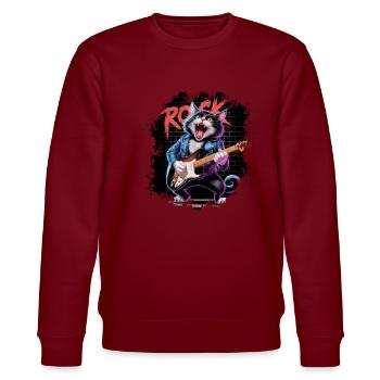 Rock and Roll Cat Guitariste pour hommes-femmes et enfants - Sweat bio CHANGER Stanley/Stella Unisexe - bordeaux - Devant - Nik (191cm) & Marisol (170cm)