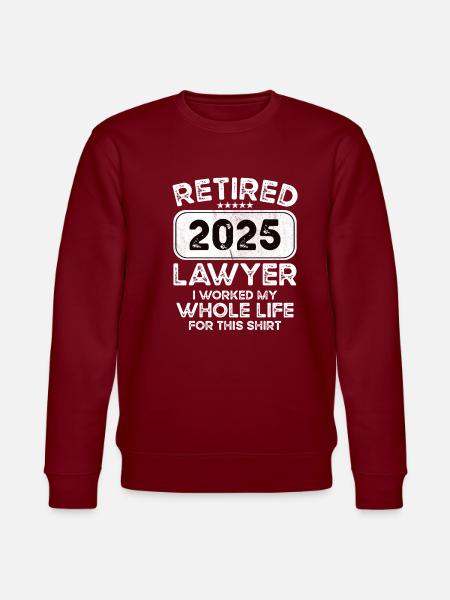 Retired Lawyer 2025 - Stanley/Stella CHANGER Unisex Organic Sweatshirt - burgundy