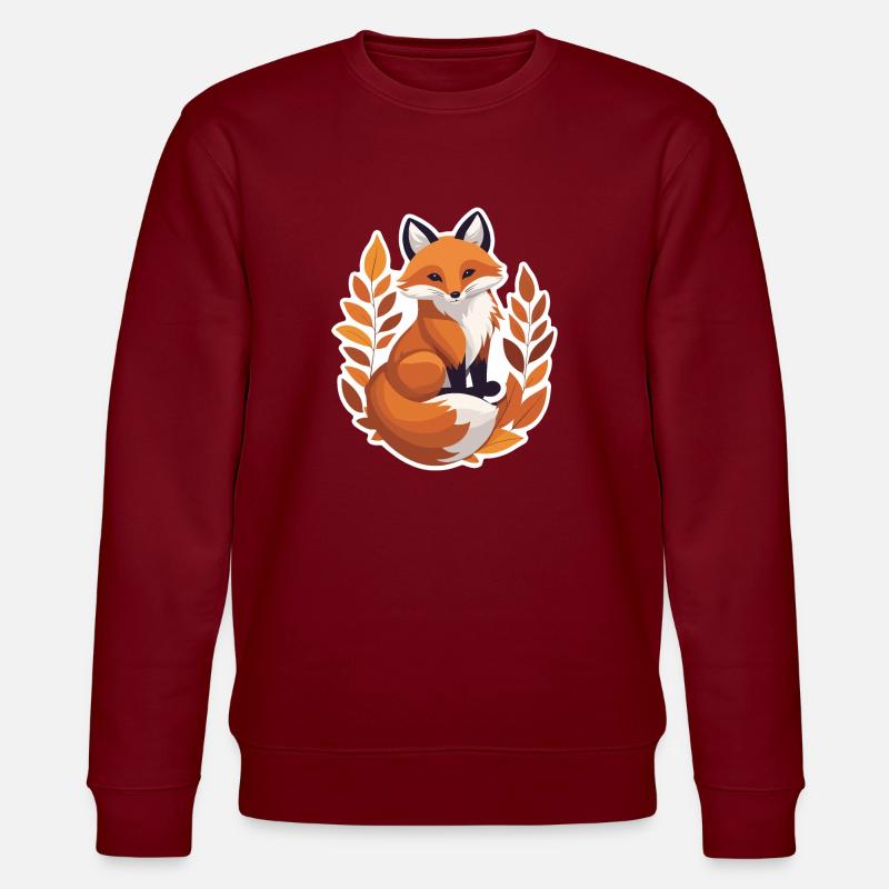 Fuchs im Herbst #3 - Stanley/Stella Unisex Bio-Sweatshirt CHANGER  - Burgunderrot