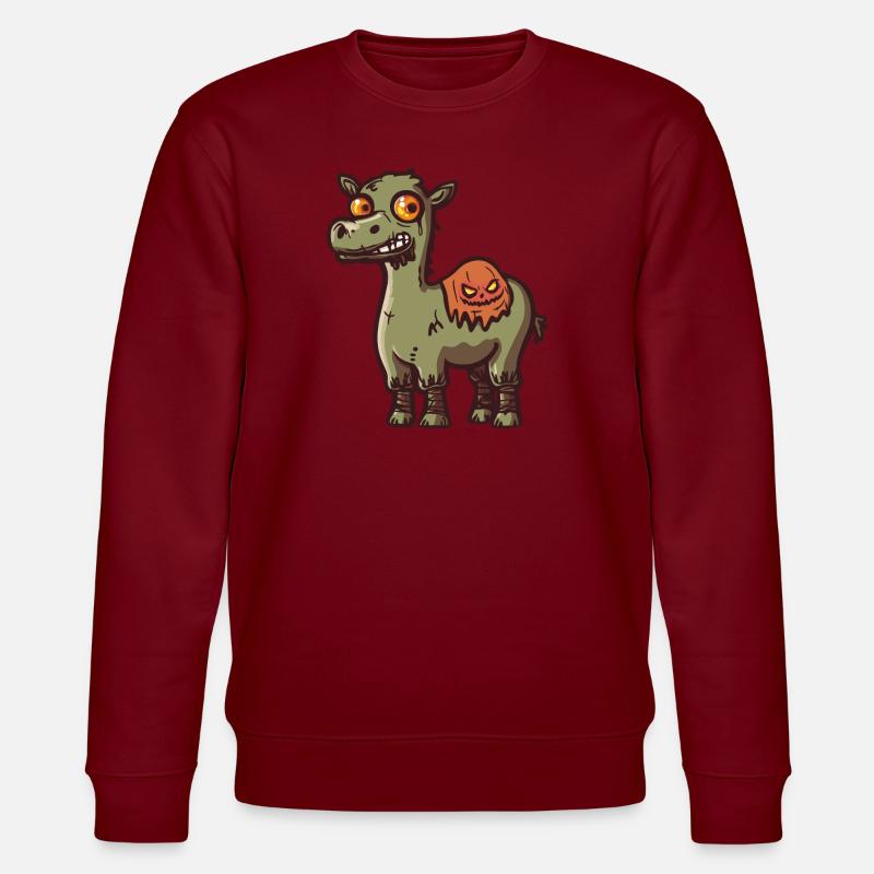 Kamel Halloween Lustig Zombie - Stanley/Stella Unisex Bio-Sweatshirt CHANGER  - Burgunderrot