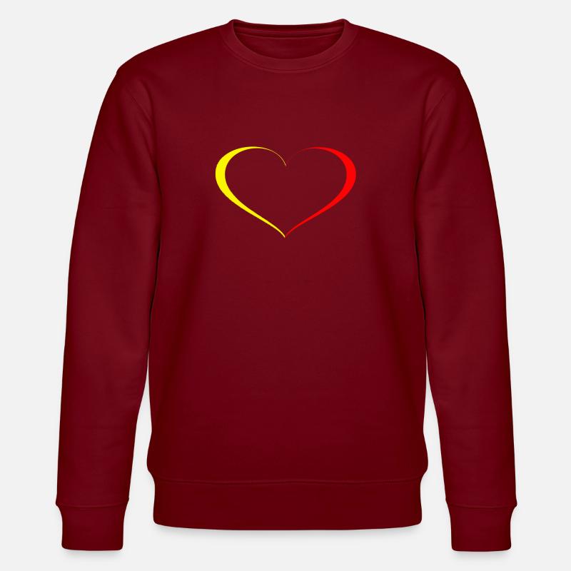 Herz Gelb Rot - Stanley/Stella Unisex Bio-Sweatshirt CHANGER  - Burgunderrot