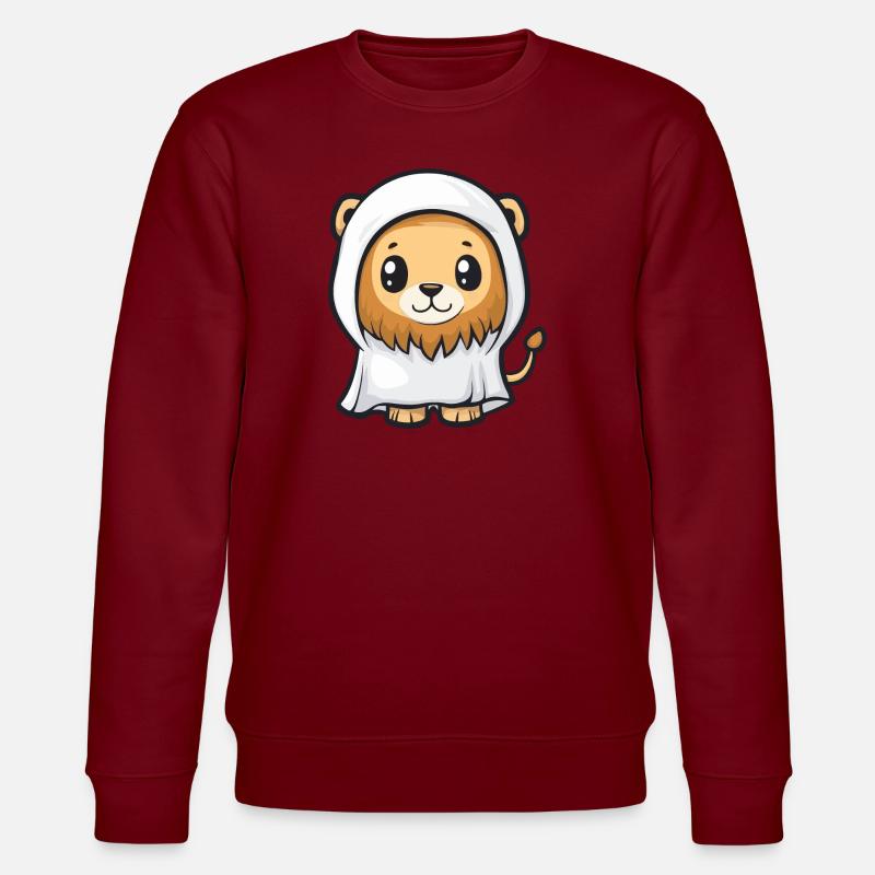 Löwe Halloween Lustig Geist - Stanley/Stella Unisex Bio-Sweatshirt CHANGER  - Burgunderrot