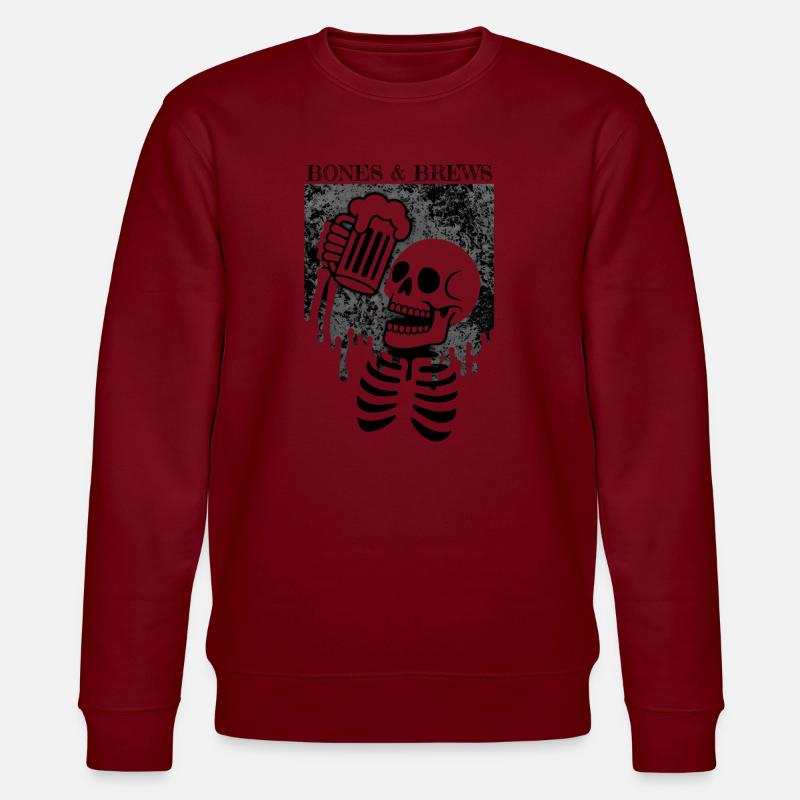 Bones and Brews - Stanley/Stella Unisex Bio-Sweatshirt CHANGER  - Burgunderrot