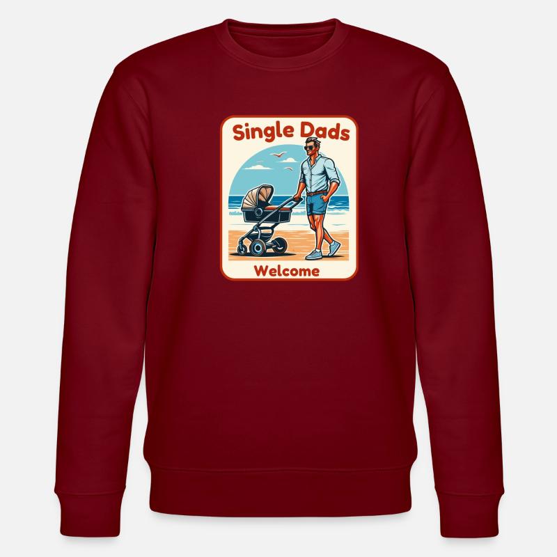 Single Dads Welcome - Stanley/Stella Unisex Bio-Sweatshirt CHANGER  - Burgunderrot