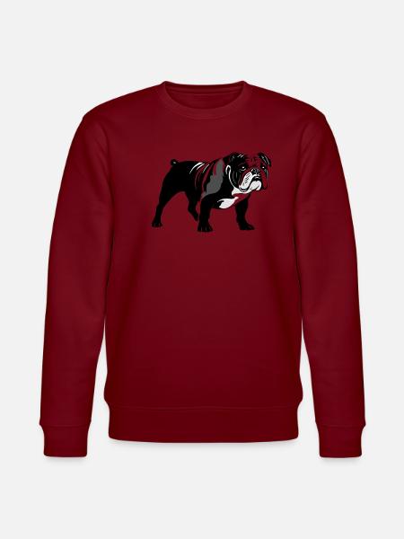 Bulldog - Pet Sticker - Stanley/Stella Unisex Bio-Sweatshirt CHANGER - Burgunderrot