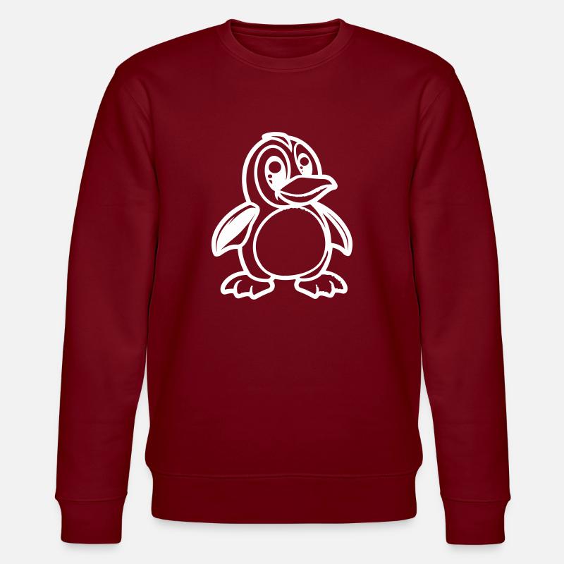 Penguin Comic - Stanley/Stella CHANGER Unisex Organic Sweatshirt - burgundy