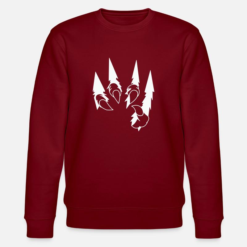 animal claws 001 - Stanley/Stella Unisex Bio-Sweatshirt CHANGER  - Burgunderrot