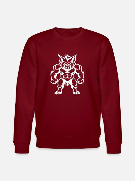wildschwein comic - Stanley/Stella Unisex Bio-Sweatshirt CHANGER - Burgunderrot