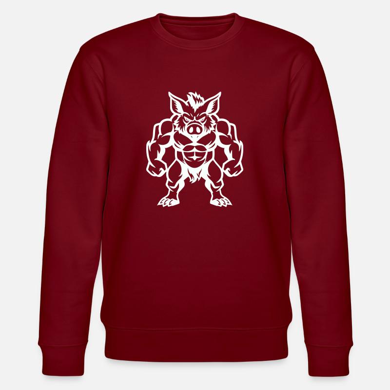 Wild Boar Comic - Stanley/Stella CHANGER Unisex Organic Sweatshirt - burgundy