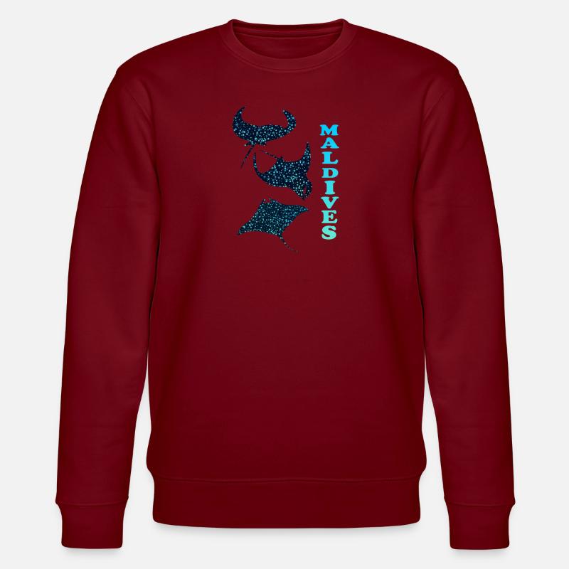 Mantarochen Malediven Manta Ray Maldives - Stanley/Stella Unisex Bio-Sweatshirt CHANGER  - Burgunderrot