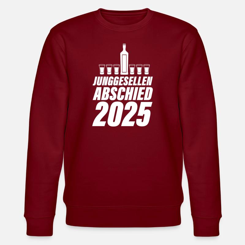 Junggesellen Abschied 2025 - Stanley/Stella Unisex Bio-Sweatshirt CHANGER  - Burgunderrot