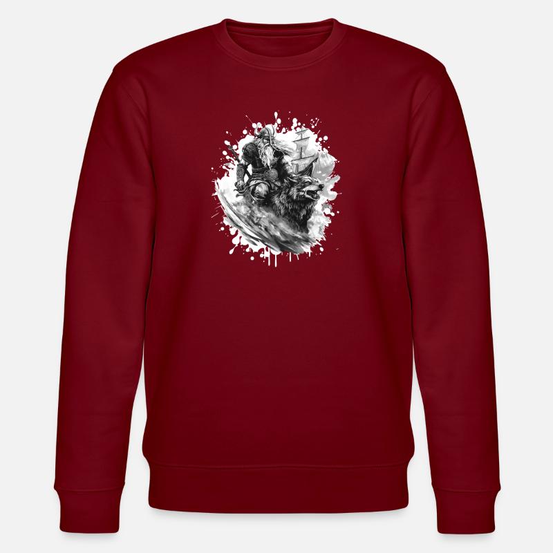 Wikinger Wolf Krieger Valhalla - Stanley/Stella Unisex Bio-Sweatshirt CHANGER  - Burgunderrot
