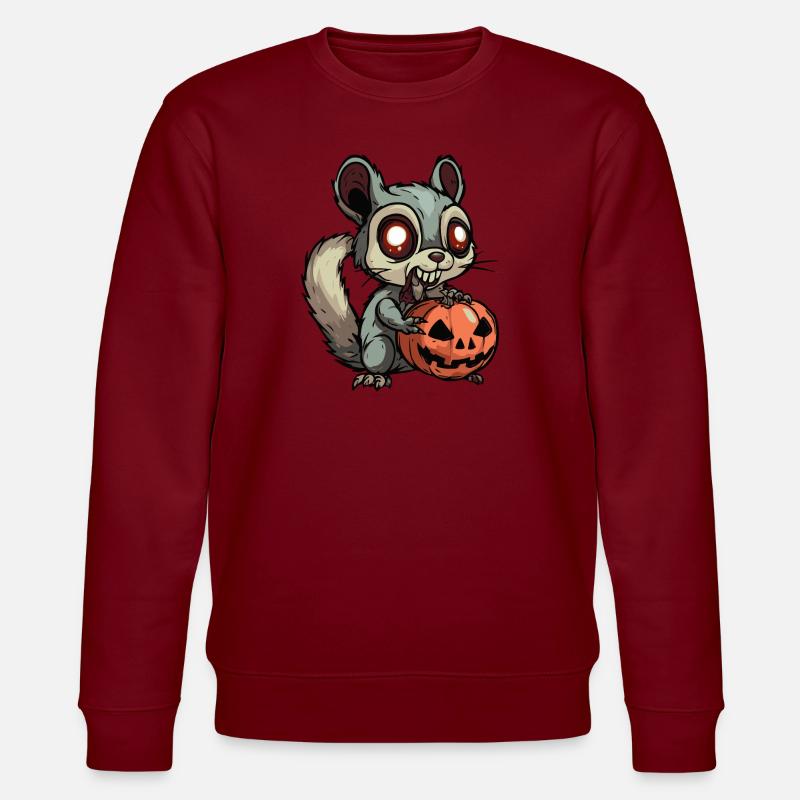 Squirrel Halloween Funny Zombie - Stanley/Stella CHANGER Unisex Organic Sweatshirt - burgundy