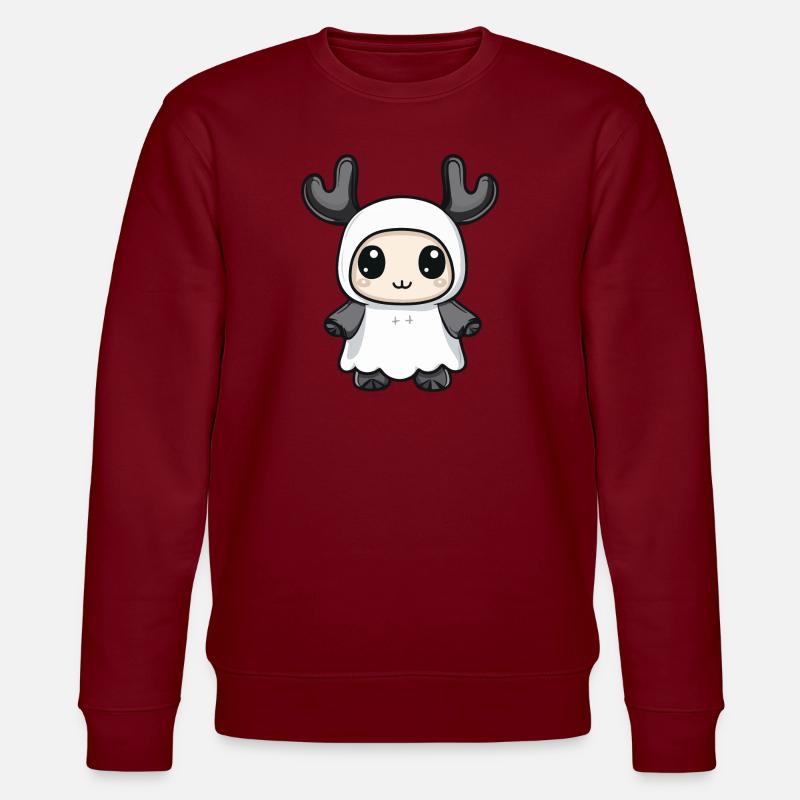 Elch Halloween Lustig Geist - Stanley/Stella Unisex Bio-Sweatshirt CHANGER  - Burgunderrot