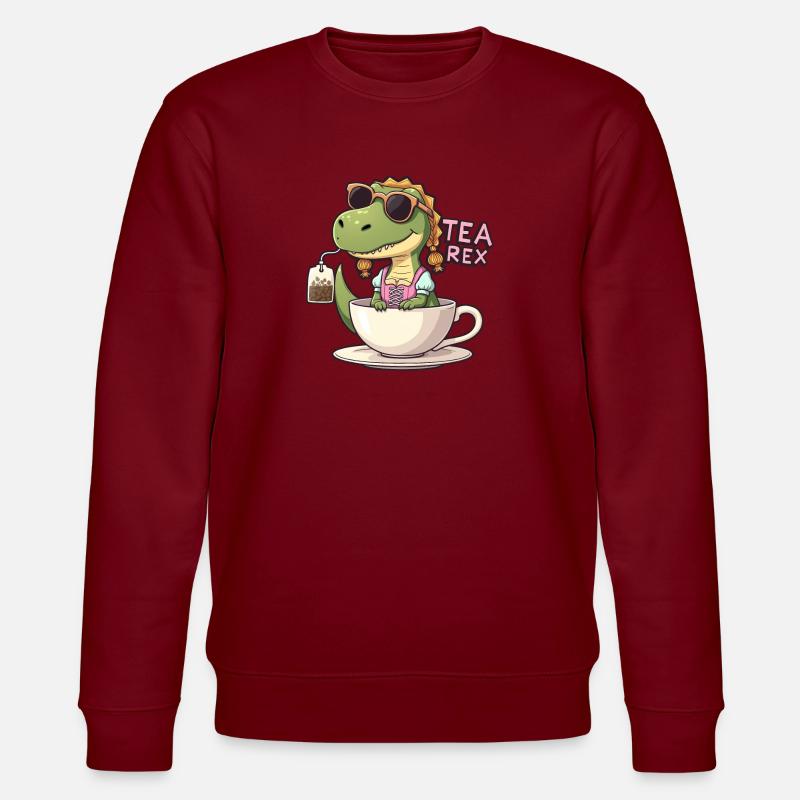 Tea Rex Trachtenshirt Dirndl T-Rex - Stanley/Stella Unisex Bio-Sweatshirt CHANGER  - Burgunderrot