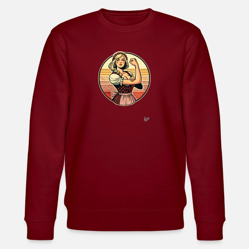 Superstarke Dirndl Magd - Stanley/Stella Unisex Bio-Sweatshirt CHANGER  - Burgunderrot