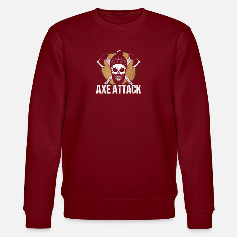 Axe Attack - Stanley/Stella CHANGER Unisex Organic Sweatshirt - burgundy