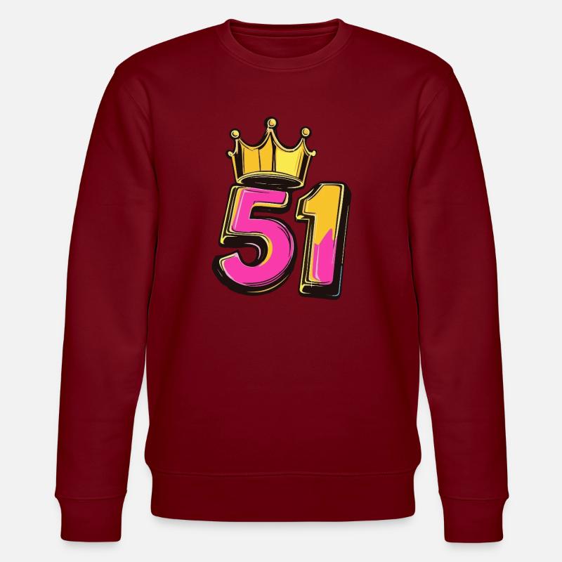 Couronne à 51 chiffres - Sweat bio CHANGER Stanley/Stella Unisexe - bordeaux
