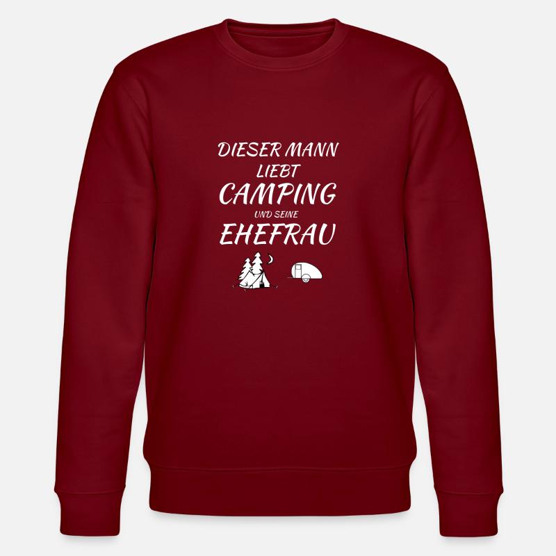 mann liebt camping - Stanley/Stella Unisex Bio-Sweatshirt CHANGER  - Burgunderrot