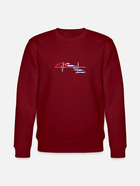 Cuba Heartbeat Flag Vintage Retro Cuba - Stanley/Stella CHANGER økologisk unisex-sweatshirt - burgunderrød