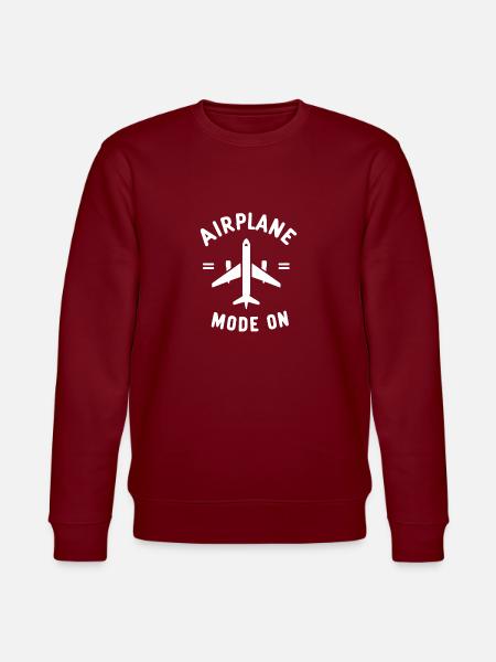 Airplane Mode On - Stanley/Stella CHANGER Unisex Organic Sweatshirt - burgundy