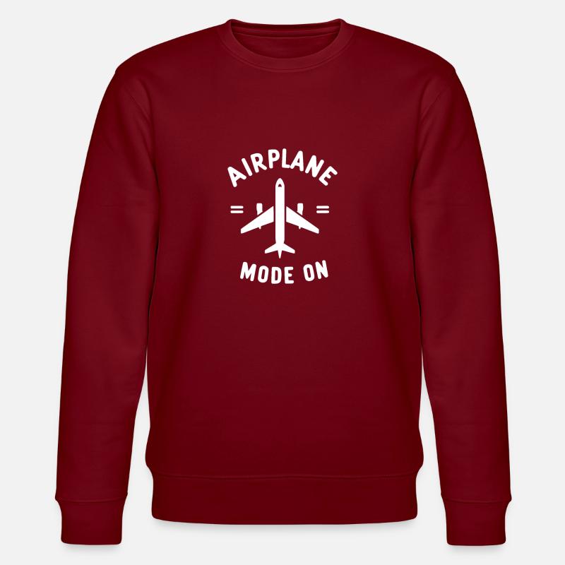 Airplane Mode On - Stanley/Stella CHANGER Unisex Organic Sweatshirt - burgundy