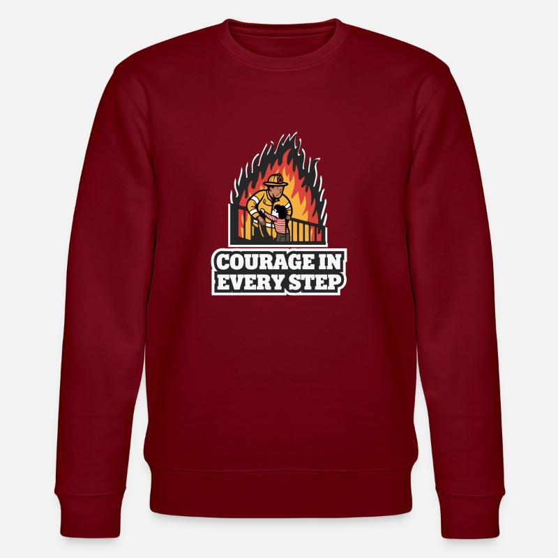 FEUERWEHRLEUTE RETTEN MENSCHEN - Stanley/Stella Unisex Bio-Sweatshirt CHANGER - Burgunderrot