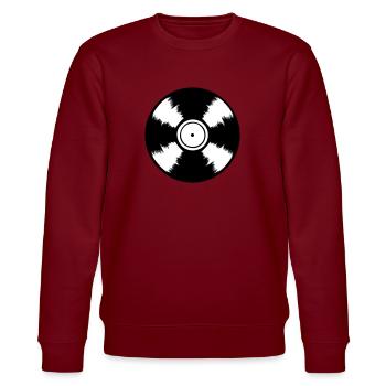 Vinyl - vinyl - music - retro - oldschool-DJ - Stanley/Stella CHANGER Unisex Organic Sweatshirt - burgundy - Front - Nik (191cm) & Marisol (170cm)