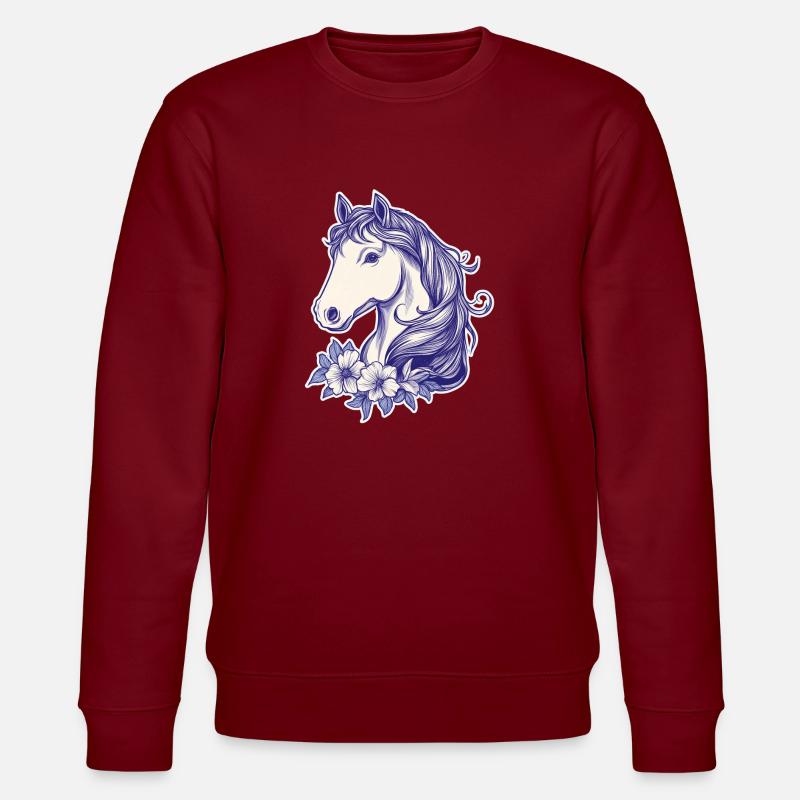 Pferd Kinder - Stanley/Stella Unisex Bio-Sweatshirt CHANGER  - Burgunderrot