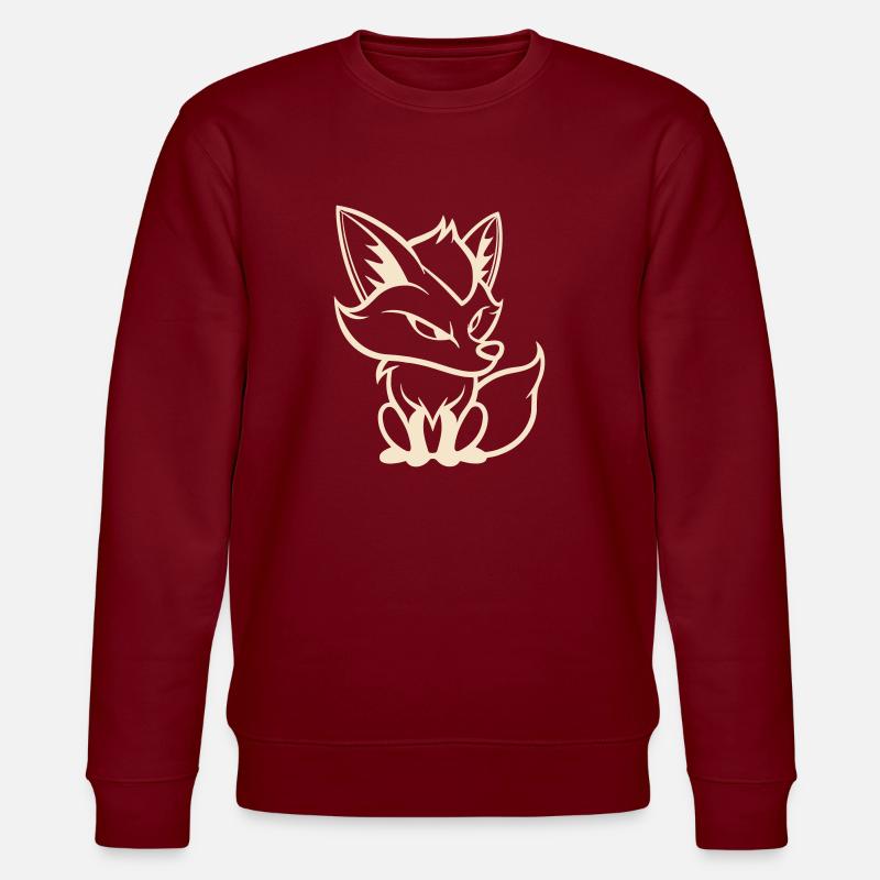 Fox Comic - Stanley/Stella CHANGER Unisex Organic Sweatshirt - burgundy
