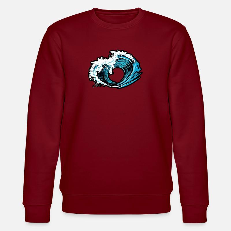 Power Wave – Retro Surf Vibes - Stanley/Stella Unisex Bio-Sweatshirt CHANGER  - Burgunderrot