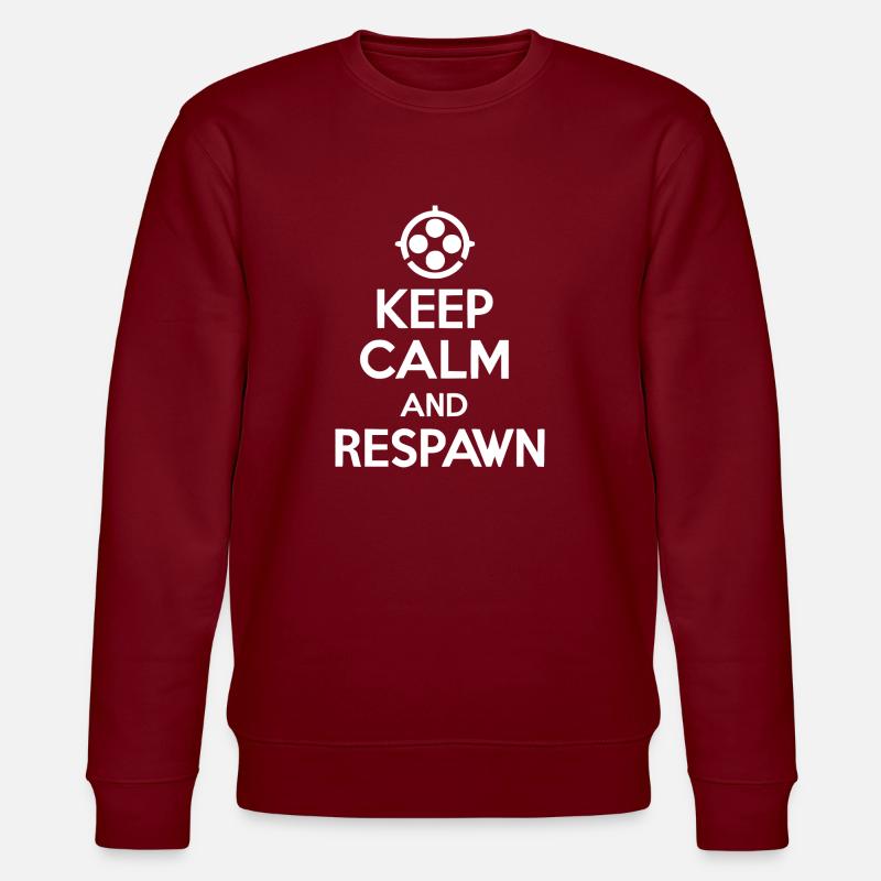 Keep Calm and Respawn - Stanley/Stella CHANGER Unisex Organic Sweatshirt - burgundy