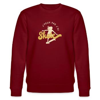 Je Peux Pas J'ai Skate Style Américain Skateuse - Sweat bio CHANGER Stanley/Stella Unisexe - bordeaux - Devant - Nik (191cm) & Marisol (170cm)