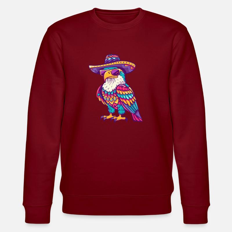 Adler Comic Lustig Sombrero - Stanley/Stella Unisex Bio-Sweatshirt CHANGER  - Burgunderrot
