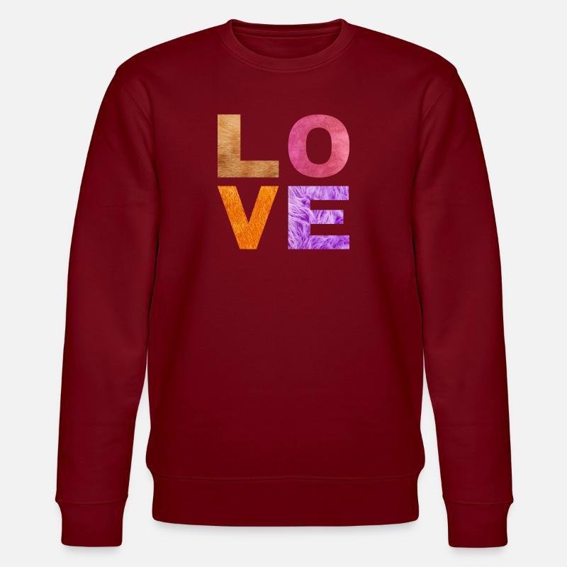 L O V E - Stanley/Stella CHANGER Unisex Organic Sweatshirt - burgundy