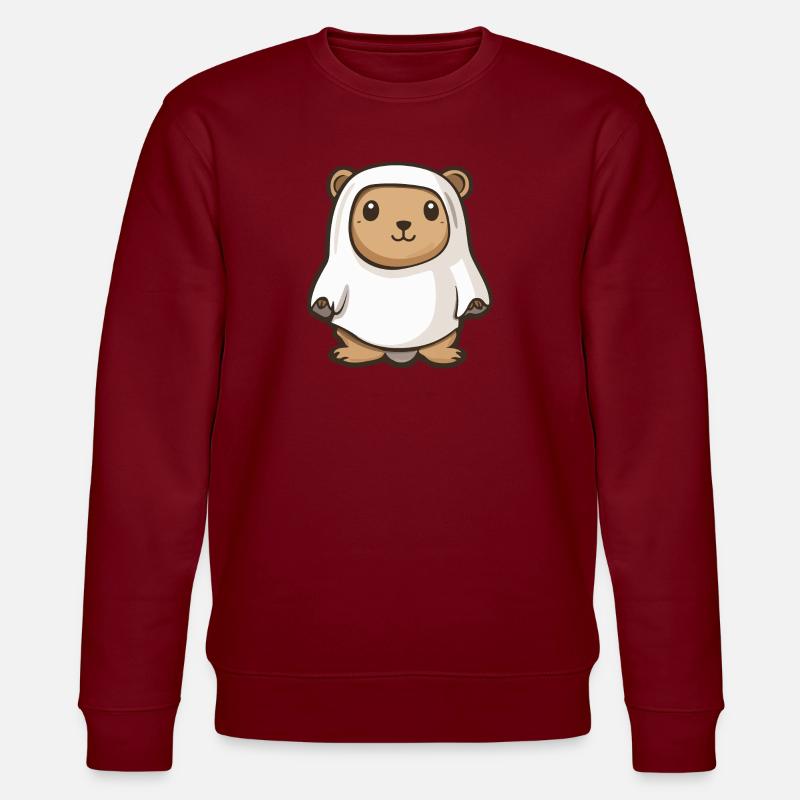 Beaver Halloween Funny Ghost - Stanley/Stella CHANGER Unisex Organic Sweatshirt - burgundy