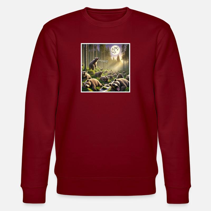 Bärenstarker Bärenschlaf - Stanley/Stella Unisex Bio-Sweatshirt CHANGER  - Burgunderrot