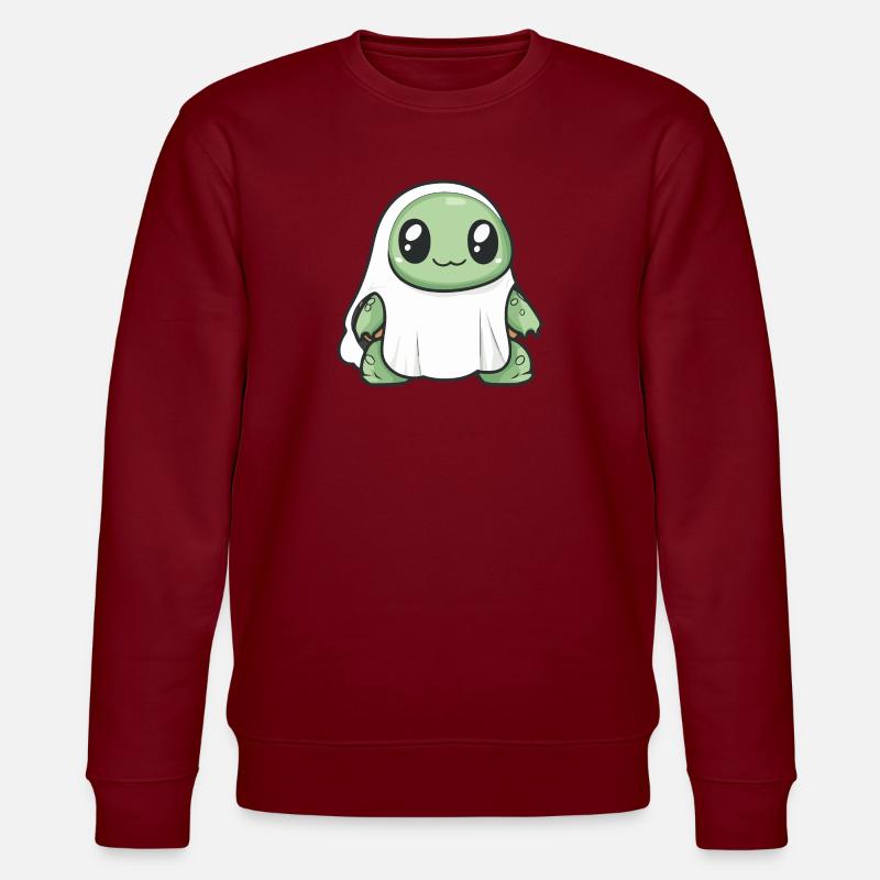 Turtle Halloween Funny Ghost - Stanley/Stella CHANGER Unisex Organic Sweatshirt - burgundy