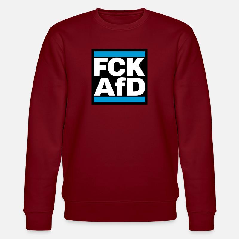 FCK AfD blue - Stanley/Stella Unisex Bio-Sweatshirt CHANGER  - Burgunderrot