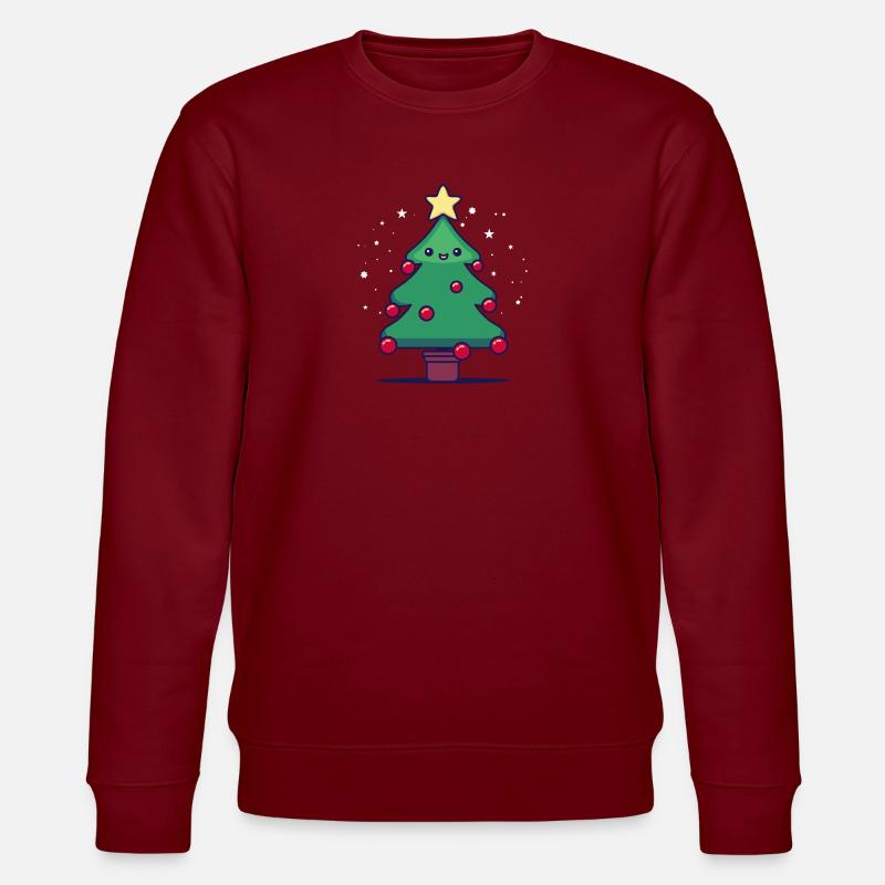 Weihnachtsbaum - Stanley/Stella Unisex Bio-Sweatshirt CHANGER  - Burgunderrot