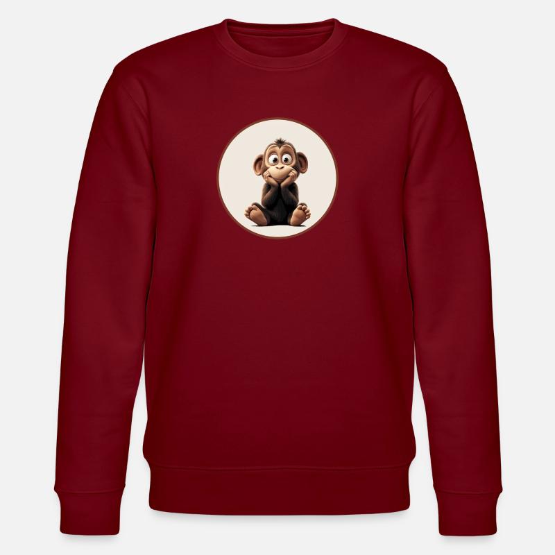 Schimpanse - Stanley/Stella Unisex Bio-Sweatshirt CHANGER  - Burgunderrot