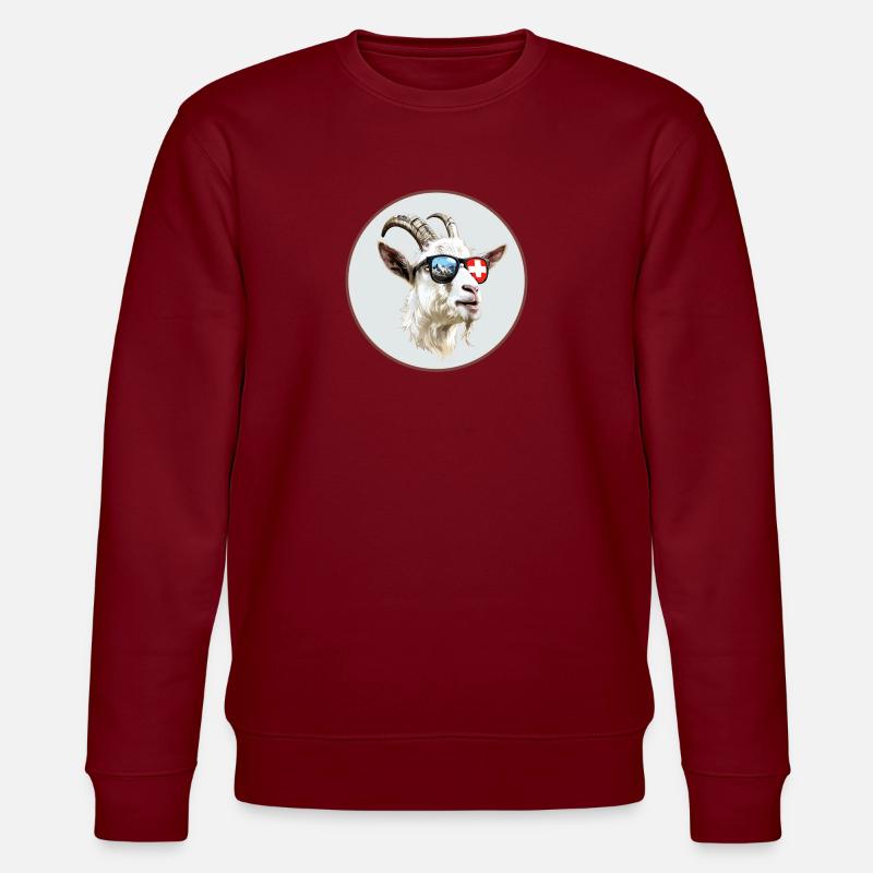 Schweiz Ziege - Stanley/Stella Unisex Bio-Sweatshirt CHANGER  - Burgunderrot