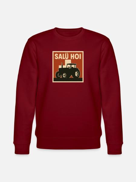 Salü Hoi Schweiz Traktor - Stanley/Stella Unisex Bio-Sweatshirt CHANGER - Burgunderrot