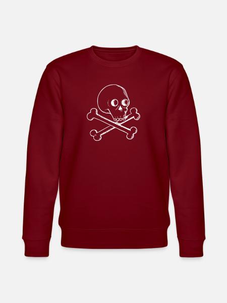 Skull and bones - Stanley/Stella CHANGER Unisex Organic Sweatshirt - burgundy
